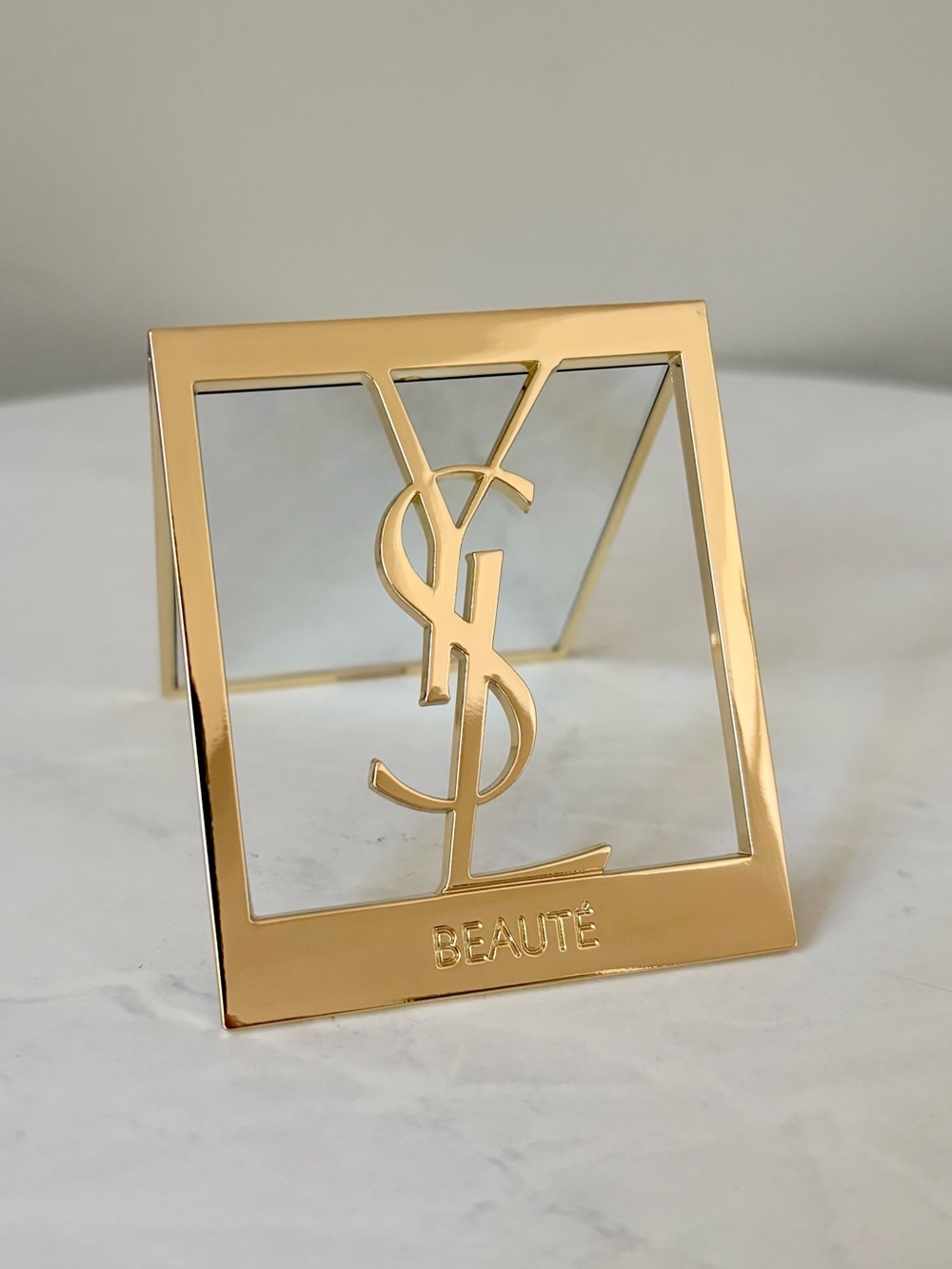Yves Saint Laurent Gold Logo Compact Mirror